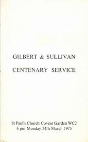 Gilbert and Sullivan Centenary Service