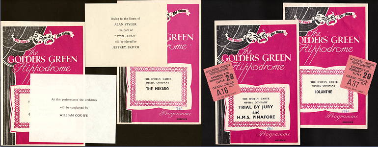 1961 Golders Green progams