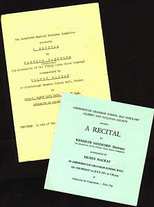 Sandford's recital programmes