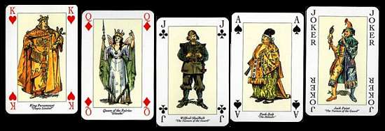 Gilbert and Sullivan playing cards faces